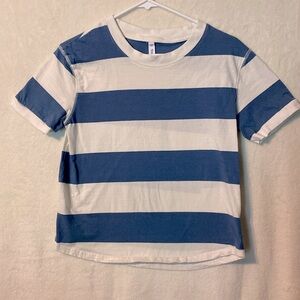 Wishlist medium Tshirt blue and white striped. Like new.